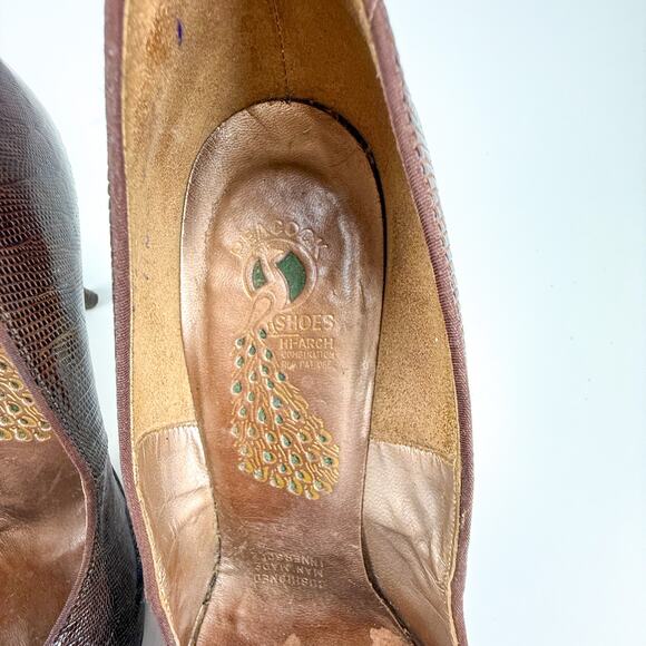1950's Brown Lizard Size 6.5 Pumps - Picture 7 of 8